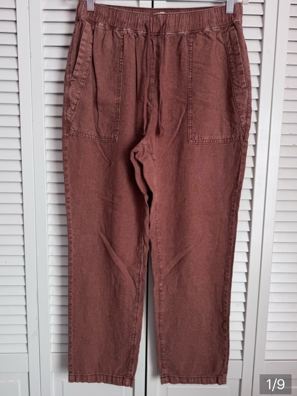 PILCRO Anthropologie Linen Blend Drawstring Pull On Pants Trousers XL